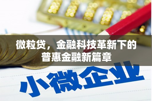 达州微粒贷，金融科技革新下的普惠金融新篇章