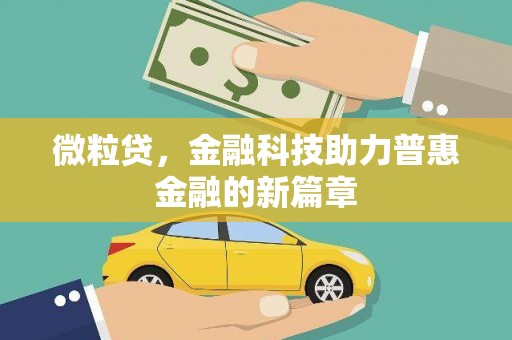 达州微粒贷，金融科技助力普惠金融的新篇章